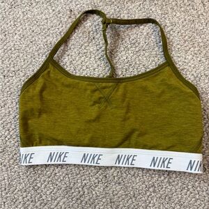Nike Green and White Sports Bra